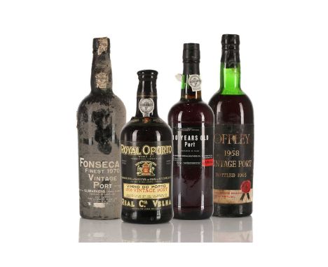 A bottle of 1970 Vintage Port Royal Oporto, together with further vintage Port bottles: Fonseca 1970, Offley 1958, a cased ha