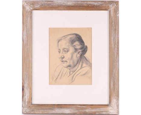 Hans Feibusch (1898-1998) German, a pencil portrait of the artist's grandmother, 24 cm x 18 cm, framed and glazed, together w
