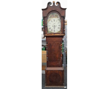 An early 19th century mahogany cased North Country longcase clock. Approximately 226 cm high.