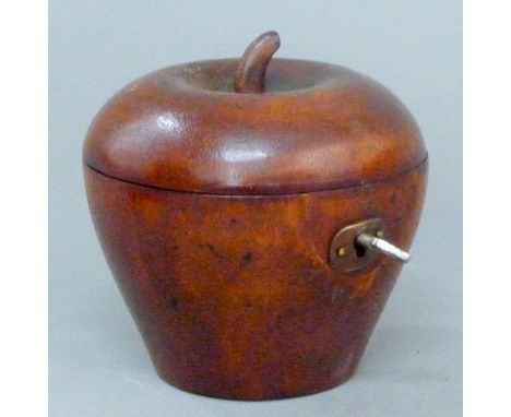 An apple form tea caddy. 11 cm high.