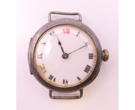 A vintage silver Rolex wristwatch, inscribed to reverse 'From Lord &amp; Lady Swaythling E.H. Grateful Remembrance, Allington