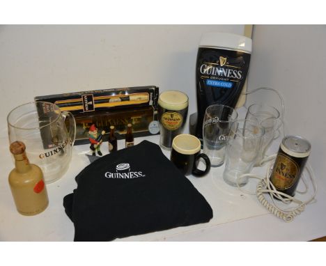 GUINNESS - a quantity of advertising items including beer glass candle, bar light, whistle in box, telephone, shirt and other