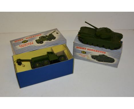 DINKY - 651 Centurion Tank in original blue striped box together with 661 Recovery Tractor in original blue striped box (2) +