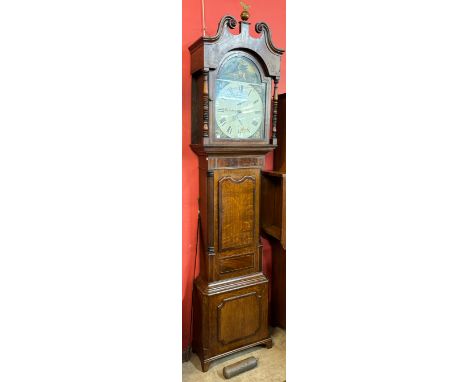 A 19th Century mahogany and oak 30-hour longcase clock, the painted dial signed Taylor, Manchester