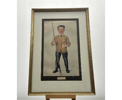 A framed Vanity Fair Spy Caricature "Mr William Black" character lithorgraph, published Feb 21 1891 (32.5cmx18cm) together wi