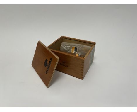 A box of Cohiba Siglo II cigars, wooden box with 12 pieces, opened (a/f missing twelve, dried) 