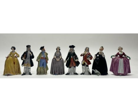 A collection of 1920's/30's German Goebel Porcelain Theatre Character figures comprising, Lucy Lockit, Captin Macheath, Mrs P