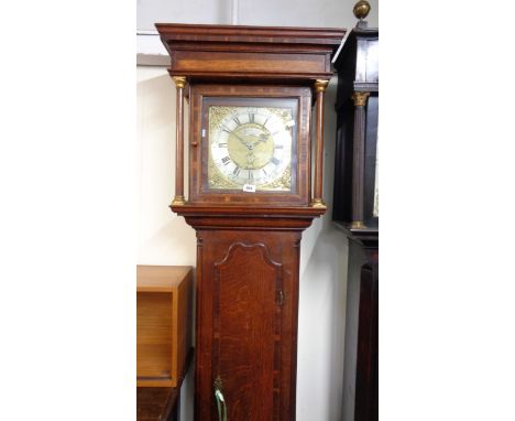 A 19th Century stained oak longcase clock with dial marked for Adam Kosten, Kirkham and thirty hour bell striking movement - 