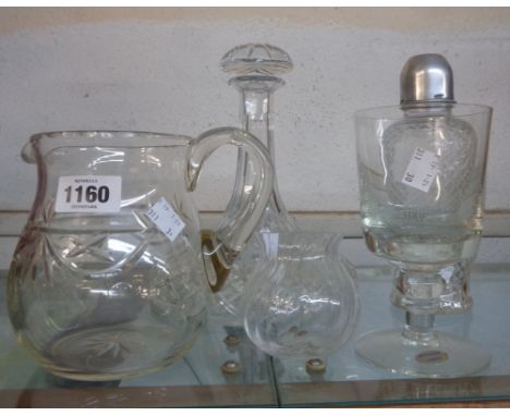 A small quantity of assorted glassware including ship's style decanter, Wedgwood 1977 Jubilee goblet, etc.