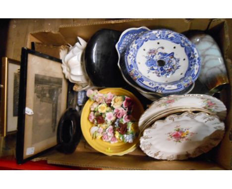 A box containing a quantity of ceramic and other collectable items