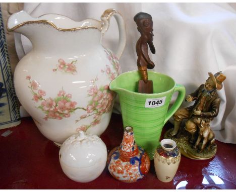 A quantity of assorted ceramics, including toilet jug, Royal Copenhagen bear cub figurine, etc.