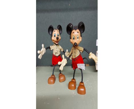 Two vintage 1960's Louis Marx Mickey Mouse Twistable figurines