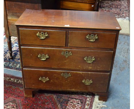 A 19th century mahogany chest of four drawers on bracket feet
