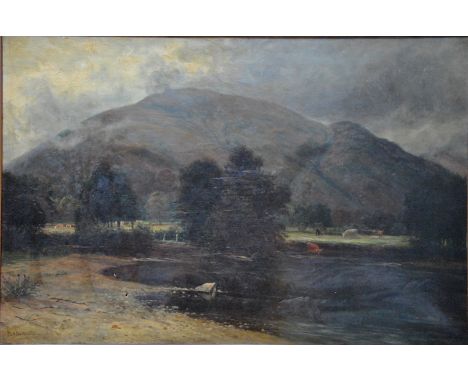 J L C Docharty - An extensive Scottish landscape with loch and mountains, oil on canvas, signed lower left, 60 x 89 cm Condit