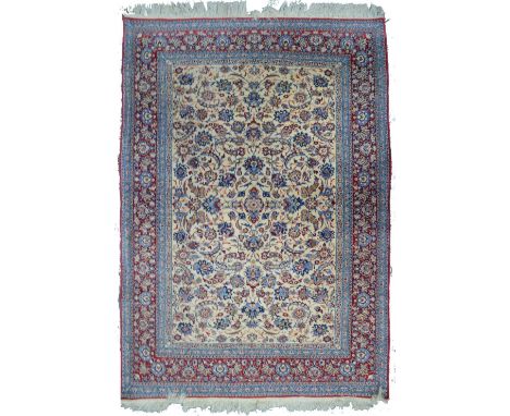 A fine Persian Nain rug, mid 20th century the finely woven floral trails on ivory ground, 2.20 x 1.52 m Condition Report 2.20