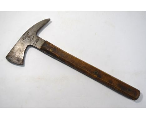 A vintage fireman's axe by C. Whitehouse & Sons Hatchets, Hedgehog trademark, with two-piece wooden handle, 38 cm high overal