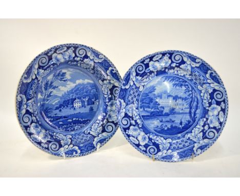 The Coysh Collection - Two John & Richard Riley pearlware blue transfer printed wares from the 'Large Scale Border' series - 