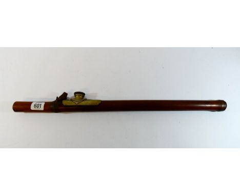 A bamboo and white metal mounted opium or smoking pipe, approx 54cms long