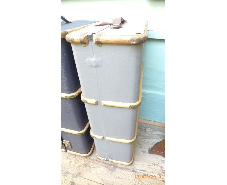 Battened grey cabin trunk