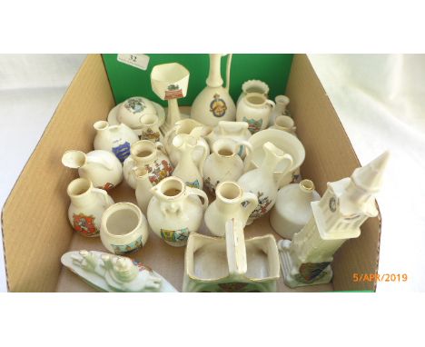 Further sel. of approx 27 pieces incl. Goss ancient salt cellar, Savoy china Clock Tower etc.