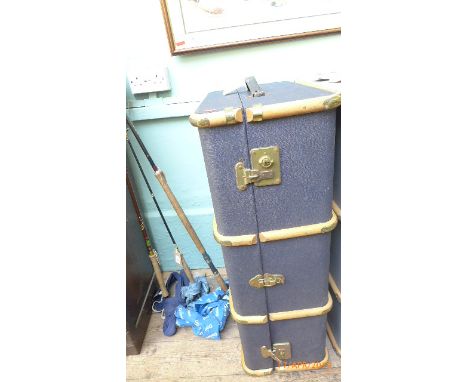 Battened blue cabin trunk