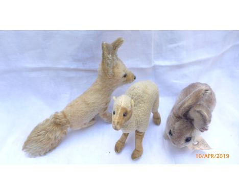 Steiff Rabbit, early 20th century Camel and Fox