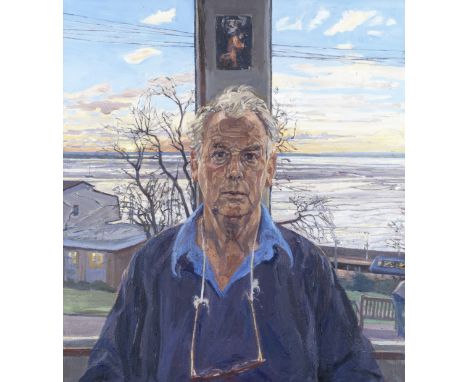 John Henry Wonnacott (British, born 1940)Self Portrait - Winter Sunsetoil on board 39.5 x 35.5cm (15 9/16 x 14in).Footnotes:P