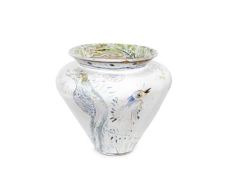 Philip Sutton R.A. (British, born 1928)Birds signed 'Philip Sutton', inscribed and dated 'J.P/FULHAM/POTTERY./1987' (under ri