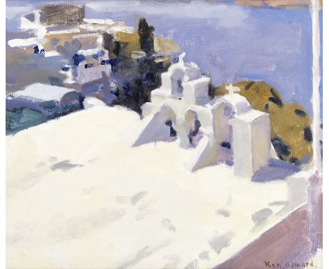 Ken Howard R.A. (British, born 1932)Morning Light, Santorini signed 'Ken Howard.' (lower right); titled and dated 'Morning Li