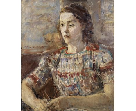 Dame Ethel Walker A.R.A., R.B.A., R.P., D.B.E. (British, 1861-1951)Portrait of a Young Girl oil on canvas61 x 51cm (24 x 20 1