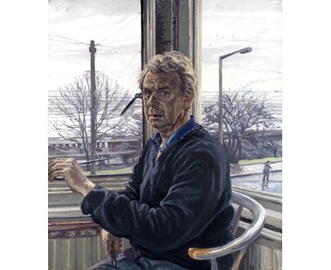John Henry Wonnacott (British, born 1940)Winter Portrait with Wet Road signed and dated 'John Wonnacott/1992' (on board verso