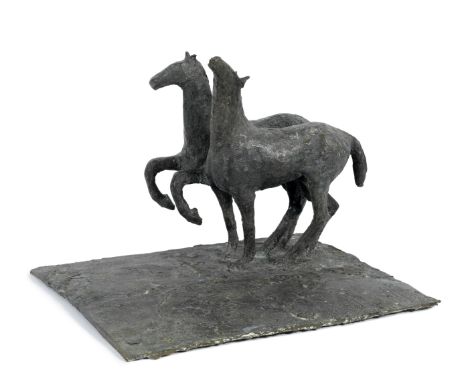 Edward Delaney (Irish, 1930-2009)Two Horses bronze with a green patina39cm (15 3/8in) highFootnotes:ProvenanceThe Artist, fro