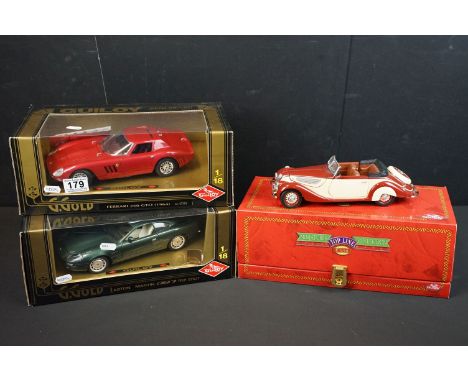 Three boxed 1/18 scale Guiloy diecast models to include Top Line Miniatures Collection BMW 327 Cabrio 1937, 67502 Ferrari 250