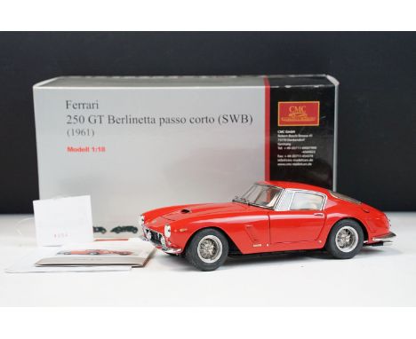 Boxed 1/18 CMC Exclusive Modelle M-046 Ferrari 250GT Berlinetta Passo Corto (SWB) 1961 diecast model, contained within polyst