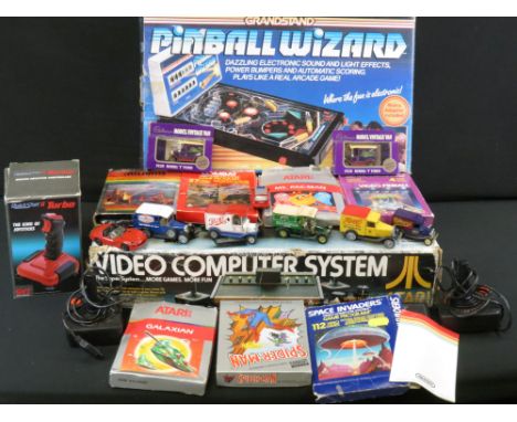 Retro Gaming - Boxed Atari CX-2600 video computer system complete with controllers with 7 x boxed games (Atlantis, Spider-Man