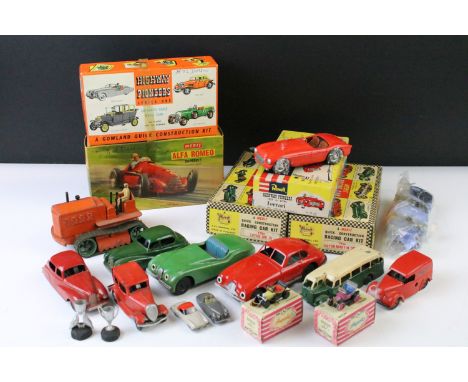 Quantity of various boxed and unboxed toys featuring 3 x boxed Merit Racing Car plastic model kits to include 2 x No. 1954 an