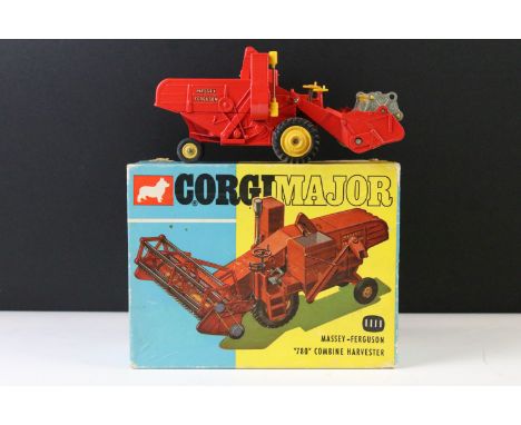 Boxed Corgi Major 1111 Massey Ferguson 780 Combine Harvester diecast model, diecast vg with the odd paint chip, box with inne