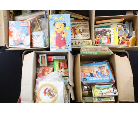 Large quantity of various toys and games to include The Magic Roundabout Jigsaw Puzzles (some sealed), boxed Sooty Ceramic Co