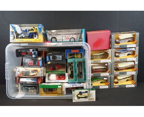 49 Boxed diecast models to include Burago 1/18 scale Mercedes-Benz 300 SLR M.M 1955, Matchbox The Dinky Collection, Matchbox 