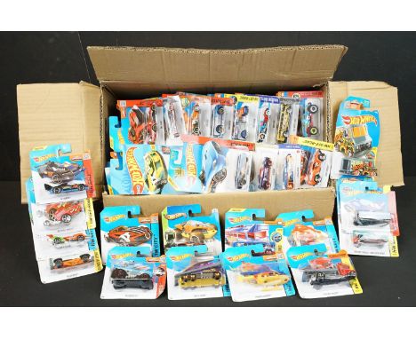 100 Carded Mattel Hot Wheels diecast models to include Propper Chopper, HW Poppa Wheel, Sling Shot, Land Crusher, Piranha Ter