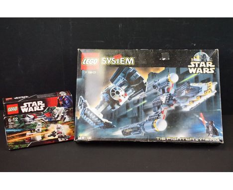 Lego - Two boxed Lego Star Wars sets featuring Systems 7150 Tie Fighter &amp; Y-Wing (appearing complete but unchecked with m