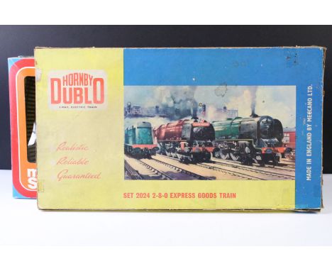 Two boxed model rail sets to include Hornby Dublo Set 2024 2-8-0 Express Goods Train, complete with locomotive and tender, ro