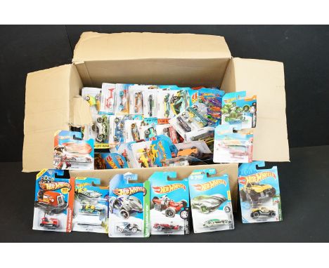 90 Carded Mattel Hot Wheels diecast models to include Rigor Motor, Fangula, Cruise Bruiser, Sandblaster, Maximum Leeway, Prop