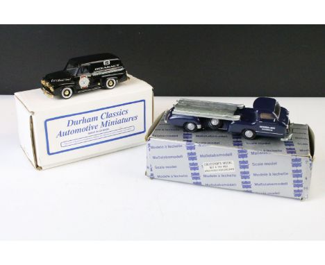 Two boxed diecast models to include Durham Classics Automotive Miniatures DC-37Q 1955 Ford Panel Van Oceanaut Watches and NZG
