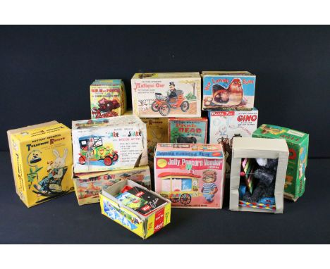 13 Boxed Battery Operated Toys to include The Xylophone Player Fido, Jake The Shake, Rigi No. 900 Cable Car, Mr Mac Pooch, Ro