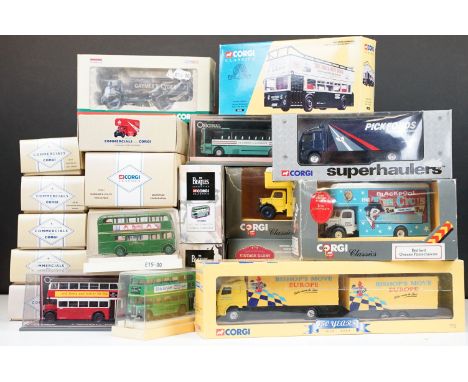 23 Boxed Corgi diecast models to include 6 x Commercials, 3 x Public Transport, Corgi Original Omnibus Bus Operators In Brita