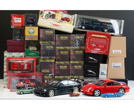 32 Boxed / cased diecast models to include 10 x Atlas Editions British Touring Car Champions models, Classix, Spark Minimax S