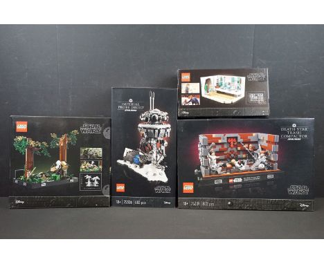 Lego - Four boxed Star Wars Lego sets to include 75306 Imperial Probe Droid, 75353 Endor Speeder Chase, 40531 Lars Family Hom