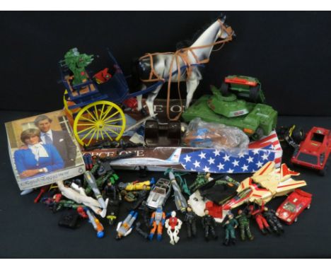 Collection of various 80s onwards toys and games to include quantity of various GI Joe Action Force figures and vehicles feat