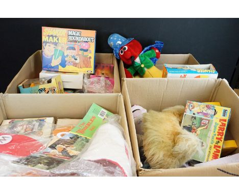 Large quantity of various toys to include various The Wombles teddies, 2 x The Wombles Money boxes, Magic Roundabout collecto